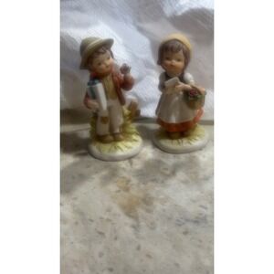 Lefton China Hand Painted Figurine Set 2732 Boy Girl Children Vintage